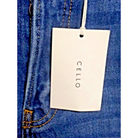 NWT Cello Dad Jeans Super High Rise Sz 3 Distressed destroyed ripped baggy blue - Picture 7 of 16